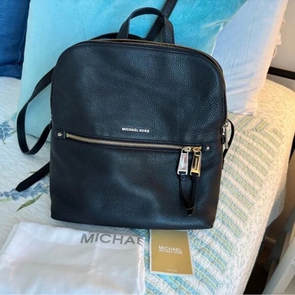 Michael Kors Rhea Medium Slim Pebbled Leather Backpack main image 8